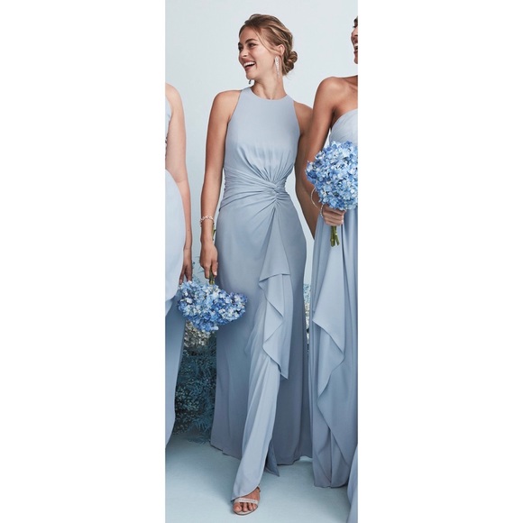 dusty blue formal dress